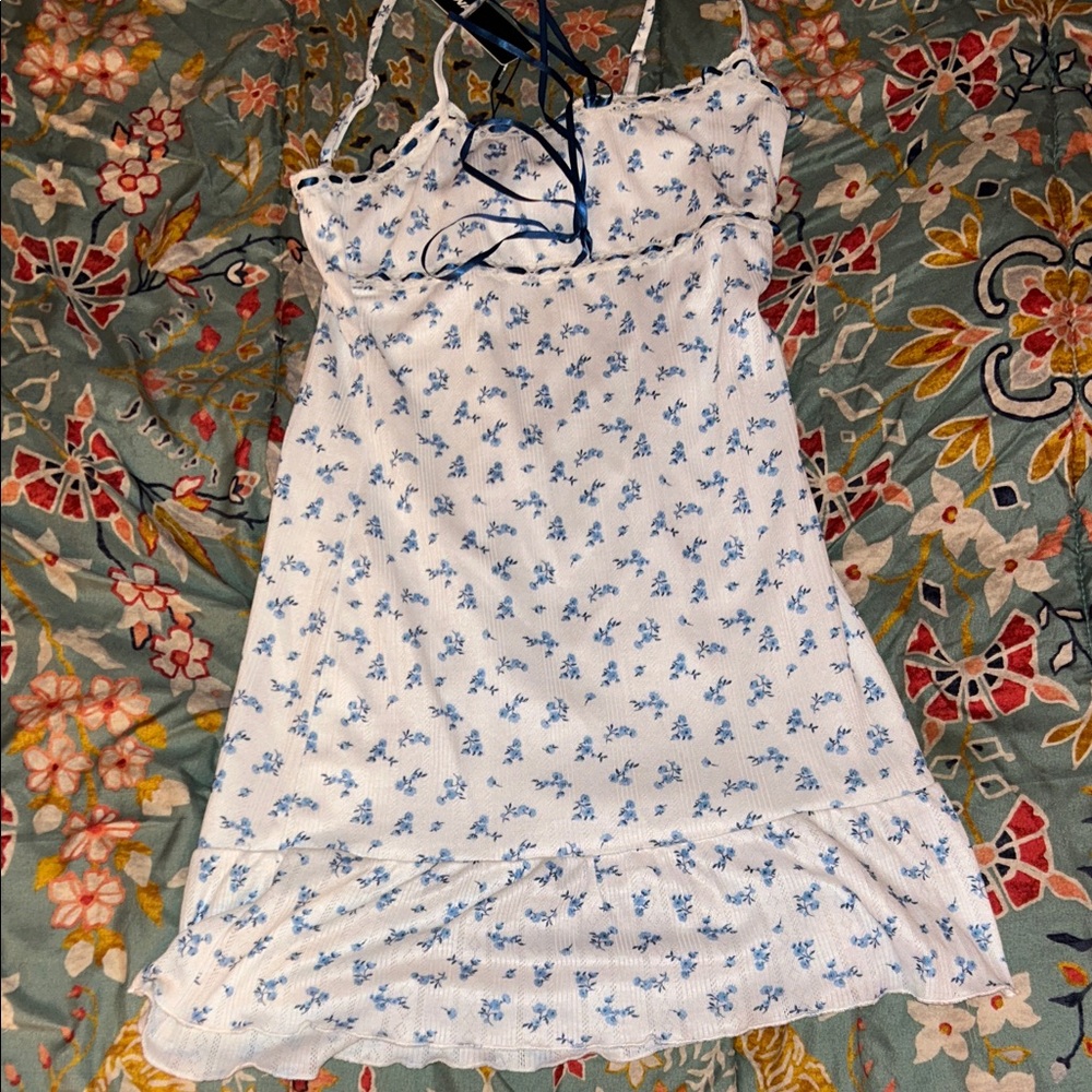 Fashion Nova Blue and White Floral Mini Dress